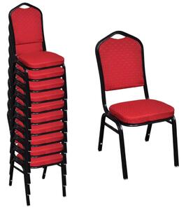 Krzesła stołowe, 10 szt., czerwone, tkanina