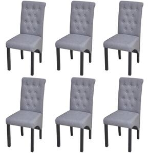 Krzesła stołowe, 6 szt., jasnoszare, tkanina