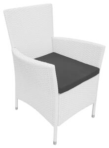 Krzesła ogrodowe z poduszkami, 4 szt., polirattan, kremowe