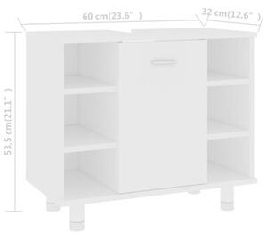 Szafka łazienkowa, biała 60x32x53,5 cm, materiał drewnopochodny