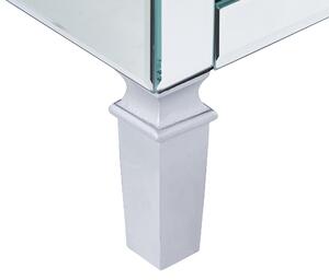 Szafka glam lustrzana szklana metalowe uchwyty nakładki na nóżki 2 drzwi Aureil Beliani