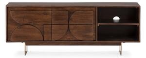 Brązowa szafka pod TV z litego drewna mango 145x55x40 cm Trisha – MOME