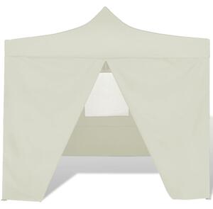 Kremowy, składany namiot, 3 x 3 m, z 4 ściankami