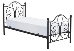Czarne rustykalne łóżko 90x200 cm T0-F95