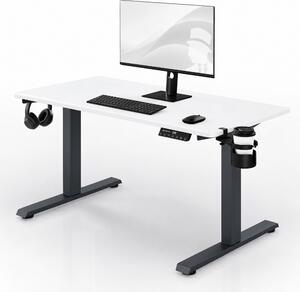 Biurko elektryczne z regulacją wysokości ergonomiczne antracytowo-białe, 1200x600 mm: ARIA