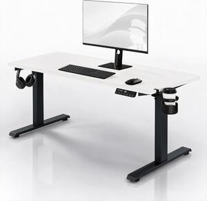Biurko elektryczne z regulacją wysokości ergonomiczne antracytowo-białe, 1600x800 mm: ARIA