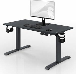 Biurko elektryczne z regulacją wysokości ergonomiczne antracytowe,1200x600 mm: ARIA