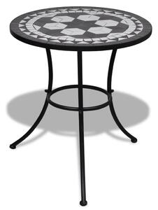Stolik bistro, czarno-biały, 60 cm, mozaikowy