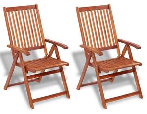 Składane krzesła ogrodowe, 2 szt., lita akacja, brązowe