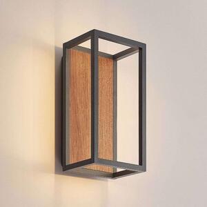 Lucande - Rafail LED Ścienna Lampa Ogrodowa Dark Grey/Dark Wood