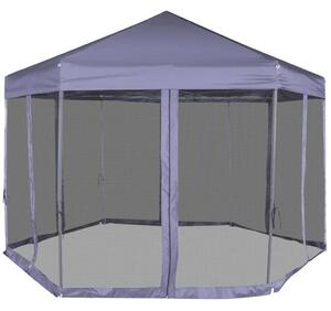 Rozkładany namiot ogrodowy, 6 ścianek, 3,6 x 3,1 m, granatowy