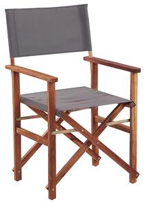 Zestaw 2 krzeseł ogrodowych reżyserskich ciemne drewno szary składane Cine Beliani