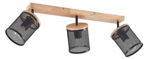 Lindby - Kiriya 3 Lampa Sufitowa Black/Wood