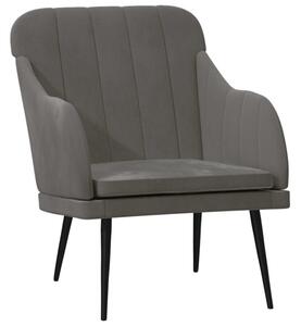 Fotel, ciemnoszary, 63x76x80 cm, obity aksamitem