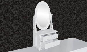 Toaletka z obrotowym, owalnym lustrem, MDF