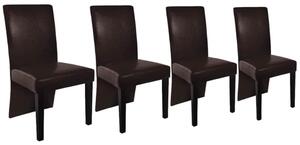 Krzesła stołowe, 4 szt., ciemnobrązowe, sztuczna skóra