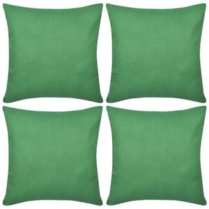 4 zielone poszewki na poduszki, bawełniane, 80 x 80 cm