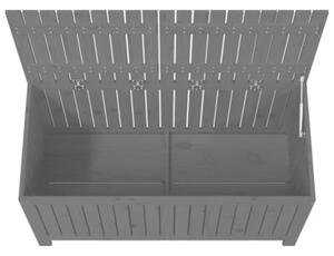 Skrzynia ogrodowa, szara, 121x55x64 cm, lite drewno sosnowe