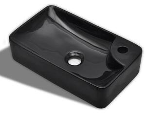 Ceramiczna umywalka z otworem na kran, czarna