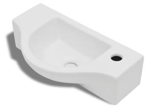 Ceramiczna umywalka z otworem na kran, biała