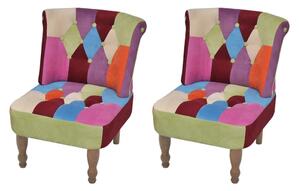 Fotele francuskie, 2 szt., patchworkowe, tkanina