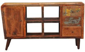 Szafka z drewna odzyskanego, 1 drzwi, 4 półki i 3 szuflady