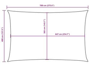 Prostokątny żagiel ogrodowy, tkanina oxford, 4x7 m, niebieski