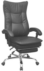 Regulowane krzesło biurowe z podnóżkiem czarne