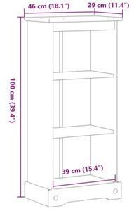 Półka na książki biały 46 x 29 x 100 cm lite drewno sosnowe