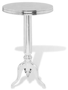 Okrągły stolik boczny z aluminium, srebrny