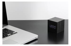Czarny budzik z białym wyświetlaczem LED Gingko Cube Click Clock