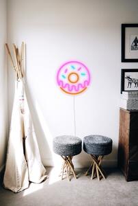 Różowa ścienna dekoracja świetlna Candy Shock Donut, ø 40 cm