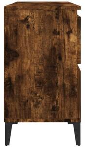 Szafka pod umywalkę, przydymiony dąb, 80x33x60 cm