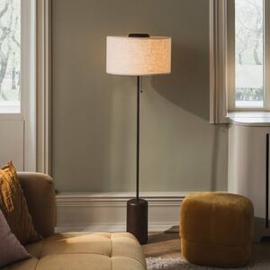 Globen Lighting Lampa stojąca Bosco, kremowy / amber, salon / jadalnia, drewno
