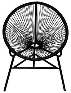 Okrągłe krzesło ogrodowe, polirattan, czarne