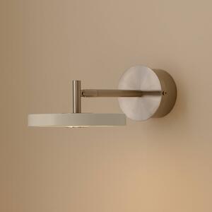 UMAGE Kinkiet designerski Asteria Short, możliwość ściemniania, aluminiowy / szary / cynkowy, sypialnia, metal, design