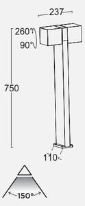 CUBA 7193801118 lampa stojąca ogrodowa LED 24,4W 3000K IP54 ciemny szary