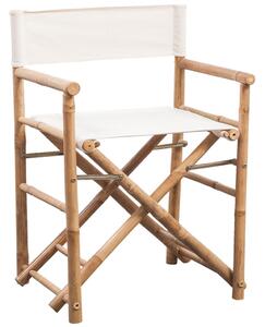 Składane krzesło reżyserskie, bambus i płótno, 2 sztuki