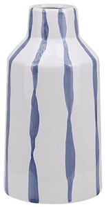 Dekoracyjny wazon na kwiaty ceramiczny styl vintage biały z niebieskim Assus Beliani