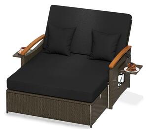 Rozkładana sofa ogrodowa rattanowa 3w1