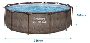 Basen ogrodowy stelażowy 366x100cm Bestway 56709-17W1