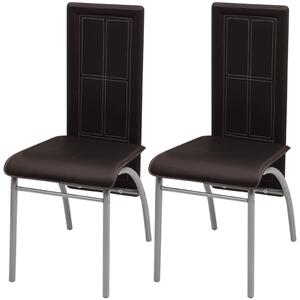 Krzesła stołowe, 2 szt., brązowe, sztuczna skóra