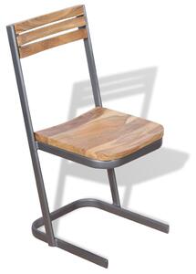 Krzesła do jadalni, 4 szt., drewno tekowe