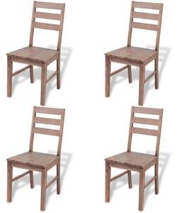 Krzesła stołowe, 4 szt., lite drewno akacjowe