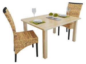 Krzesła stołowe, 2 szt., abaka i lite drewno mango