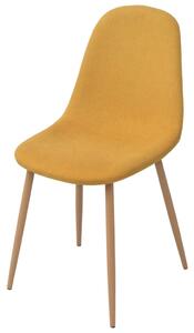 Krzesła stołowe, 4 szt., żółte, tkanina