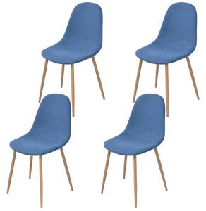Krzesła stołowe, 4 szt., niebieskie, tkanina
