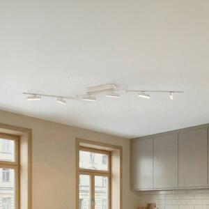 Reflektor LED Lindby Eldrin, biały, 6-punktowa, listwa świetlna Eldrin Lindby, możliwość ściemniania, biały / opal, salon / jadalnia, metal, nowoczesny