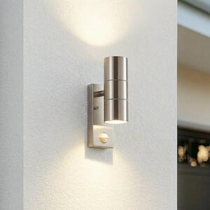 Lampa zewnętrzna z czujnikiem ruchu EYRIN Lindby, możliwość ściemniania, aluminiowy / szary / cynkowy, stal szlachetna, nowoczesny
