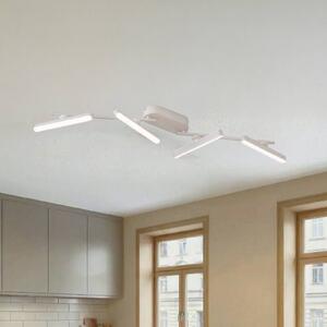 Reflektor LED Lindby Eldrin, biały, 4-punktowa, listwa świetlna Eldrin Lindby, możliwość ściemniania, biały / opal, salon / jadalnia, metal, nowoczesny